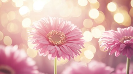 Fototapeta premium Soft Focus Pink Flowers with Bokeh Background for Nature Photography