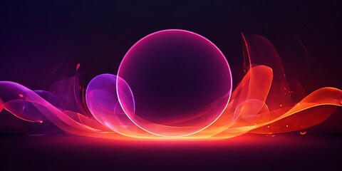 A purple and red swirl with a white circle in the middle