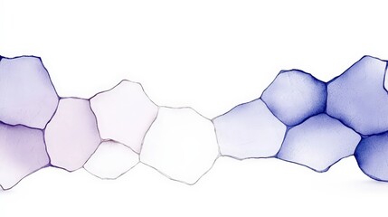 Elegant Abstract Watercolor Geometric Shapes in Soft Blue and Purple Tones on White Background