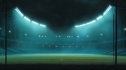 football stadium background with cloudy night sky. Generative AI