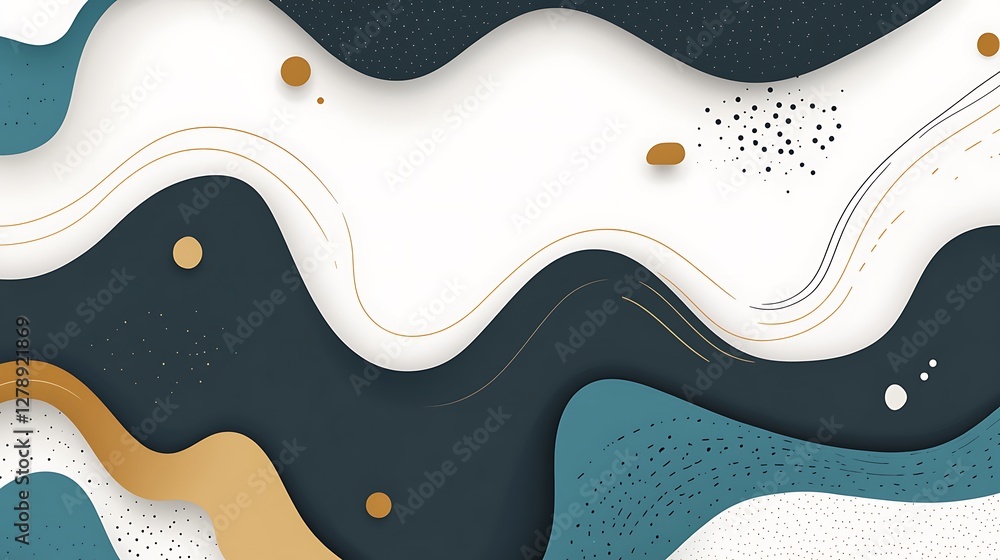 Aufkleber modern abstract layered shapes create a pleasing and fluid composition