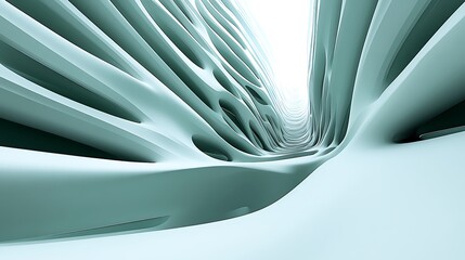 Abstract structure creating an infinite tunnel with smooth curved surfaces