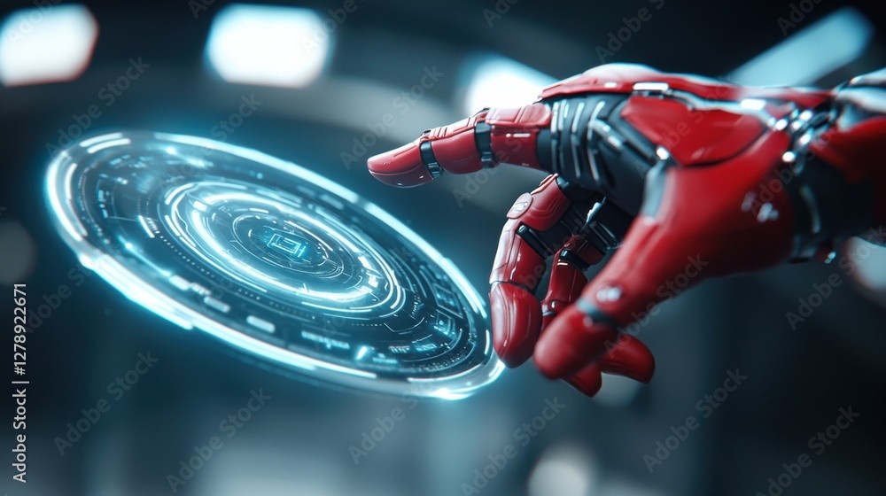 Poster futuristic floating skill interface being adjusted in a sleek, high-tech digital design. showcasing 