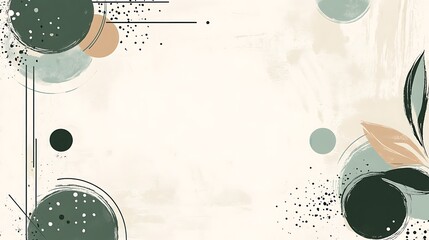 Obraz premium Abstract artwork featuring circles lines and organic shapes on neutral background