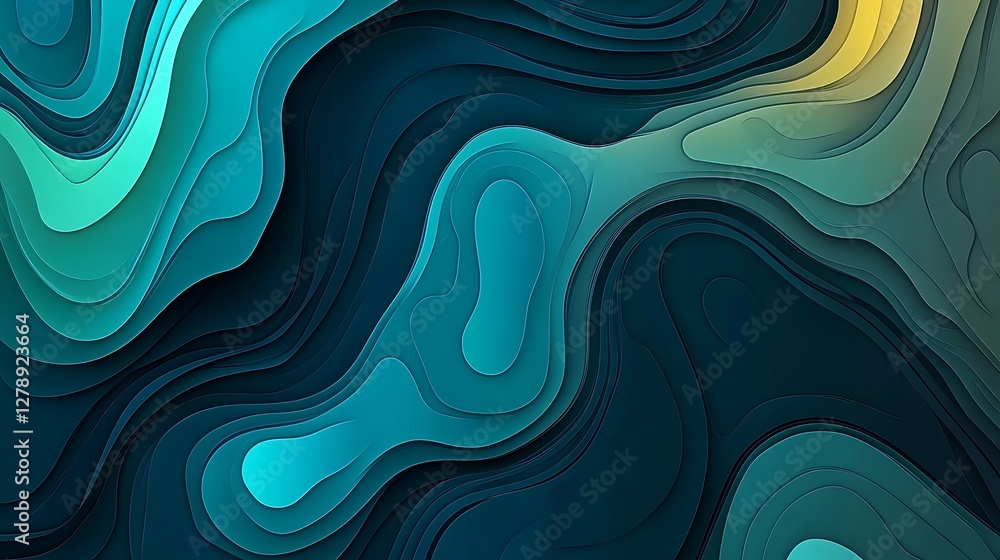 Poster abstract art displaying layers of colors that resemble fluid forms