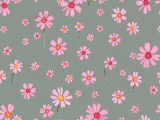 Elegant Pink Daisy on Neutral Gray Background 