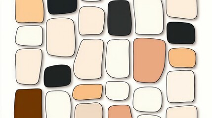 Abstract colorful shapes arranged in a modern artistic composition for interior design