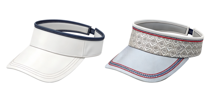 Two Different Sun Visors on Transparent Background, Casual, Summer Wear