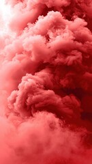 Fototapeta premium A red cloud of smoke with a red sky in the background