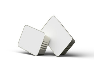 3d rendered image of a narrow rectangular food foil tray isolated on a transparent background