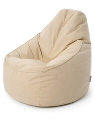 
beige bean bag chair isolated on white background