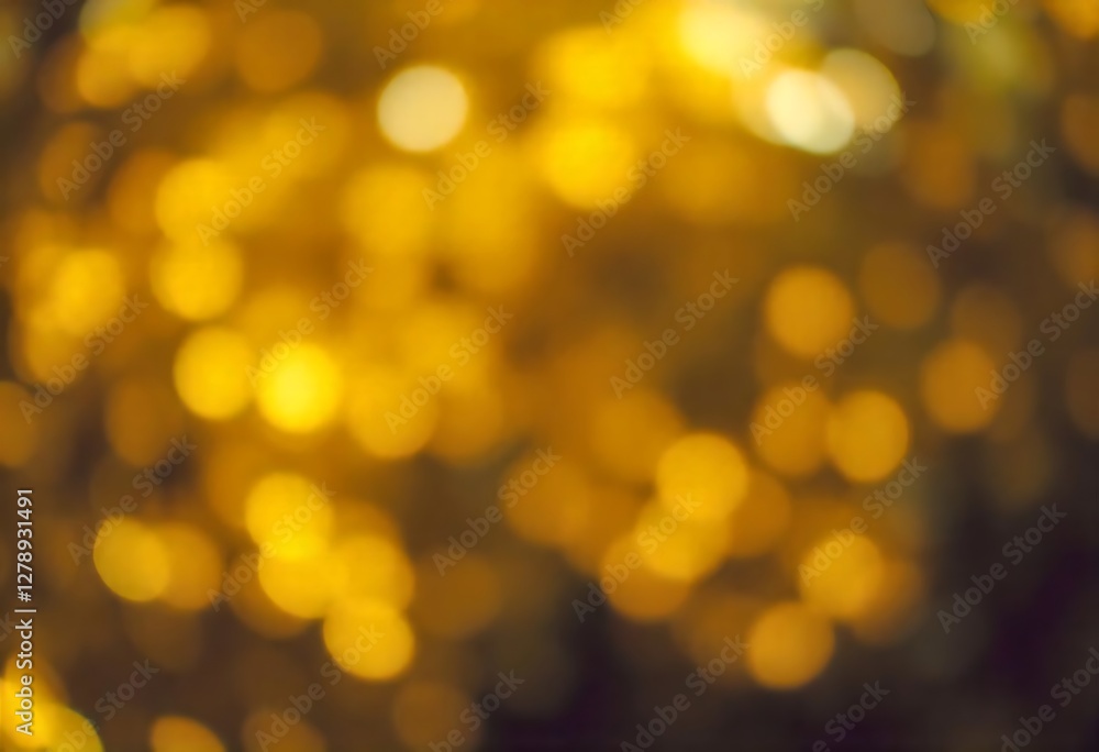 Poster generative ai blurred bokeh background of golden light spheres for festive and abstract designs