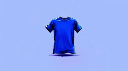 Blank Blue T-Shirt Template on a Smooth Gradient Background