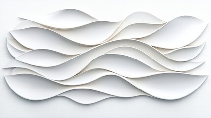 Artistic White Wave Pattern with Curved Paper Design for Modern Interior Decoration Ideas