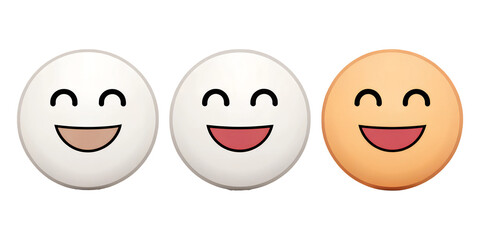 Three Different Minimalistic Cartoonish Flat Mugs on Transparent Background, Cute, Colorful Mugs