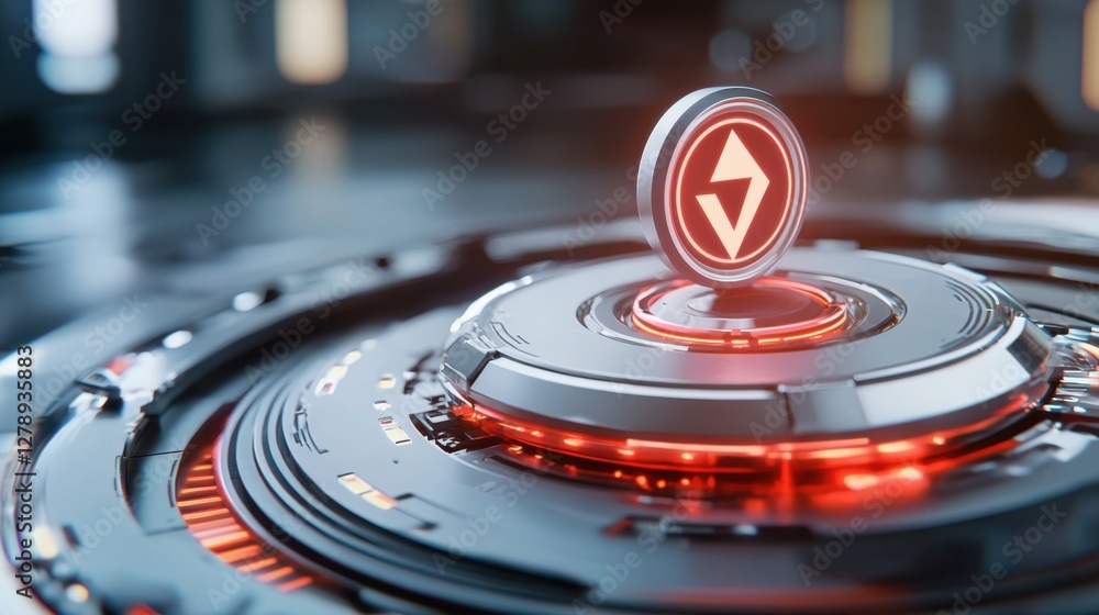Aufkleber glowing arrow in motion, representing progress and innovation towards a futuristic goal or objective