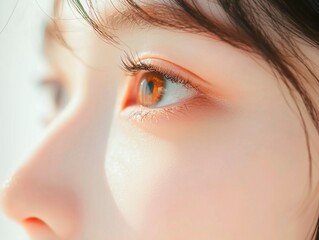 Fototapeta premium 若い女性の美しい目。美容、健康、スキンケアのイメージ素材 