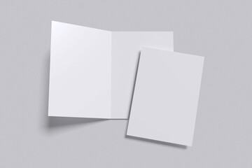 A4 Bifold with grey Background color for mockup