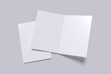 A4 Bifold with grey Background color for mockup