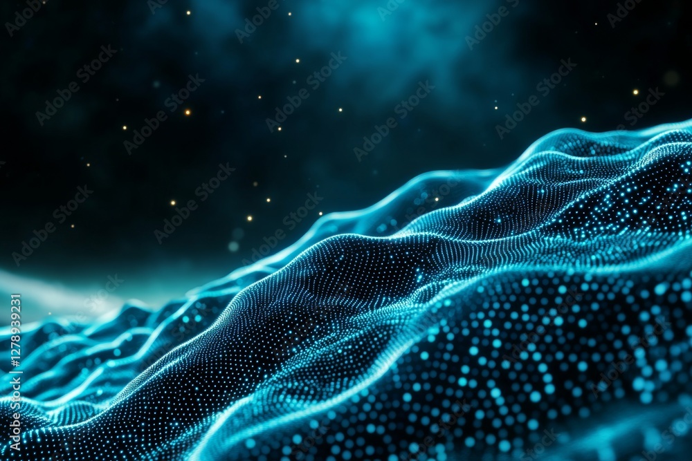 Aufkleber Abstract Digital Data Plexus Technology Background/ 4k animation of an abstract plexus shape technology background with low polygons lines and dots for network digital data concept and communication