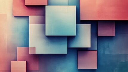 Fototapeta premium Modern Abstract Background of Pastel Colored Squares with Shadows