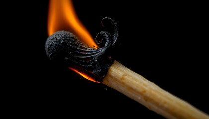 a close up of a match stick with a flame