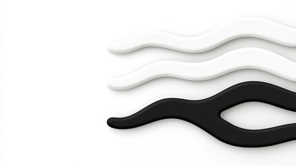 Abstract Flowing Lines in Black, White, and Gray on Minimalist Background for Creative Design