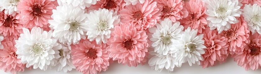 Beautiful Arrangement of White and Pink Flowers with Delicate Petals for Background or Decor Use