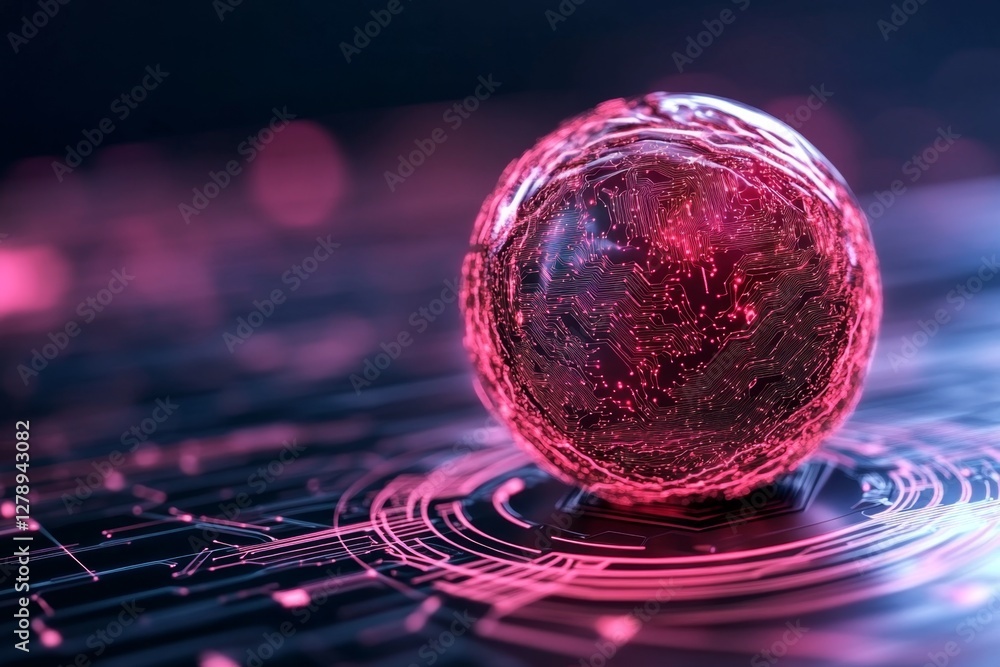Poster abstract circuit board futuristic technology processing background