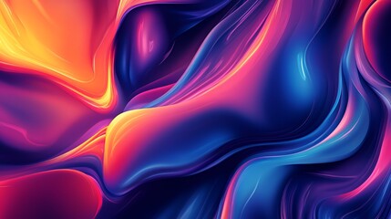 Naklejka premium Abstract Swirling Vibrant Hues Of Blue Pink And Orange