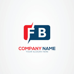 FB or BF Creative Modern Letters Logo Design Element