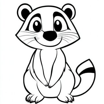 recommend clip art: Cute cartoon character of a smiling meerkat