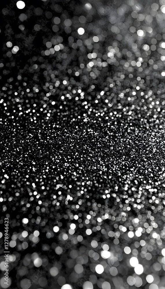 Poster dazzling array of tiny black and white glitter particles