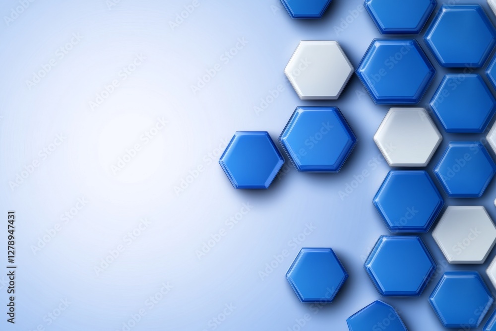 Aufkleber Abstract hexagonal molecular structures in technology background and science style Medical design Vector illustration