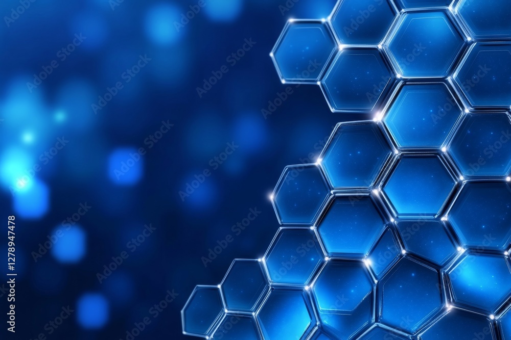 Aufkleber Abstract hexagonal molecular structures in technology background and science style Medical design Vector illustration