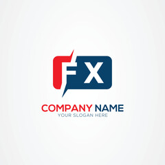 Obraz premium FX or XF Creative Modern Letters Logo Design Element