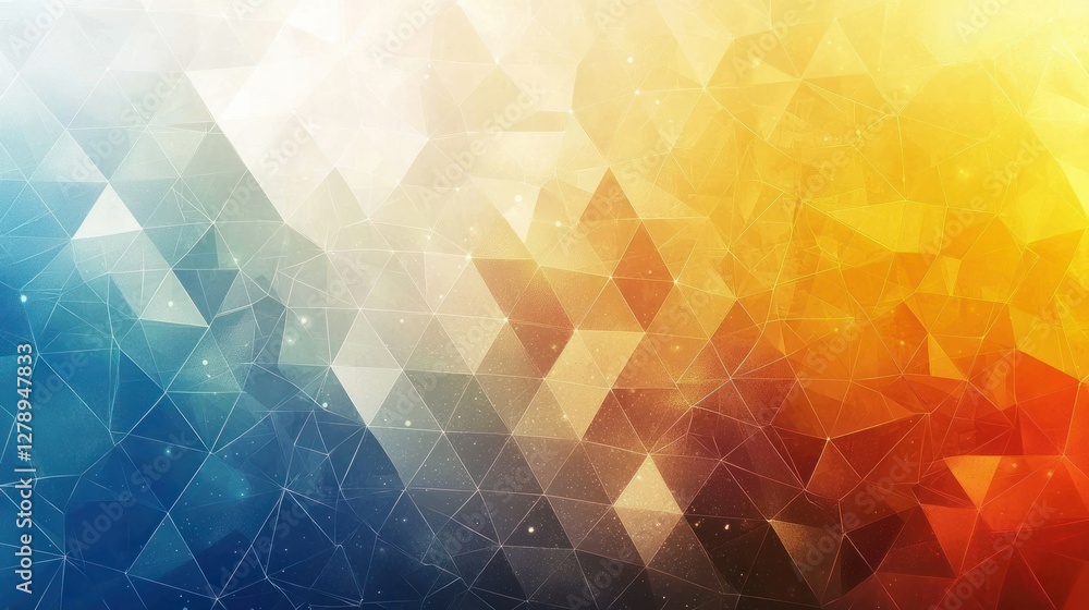 Poster a modern geometric banner with bold colors and abstract shapes for promotional use.