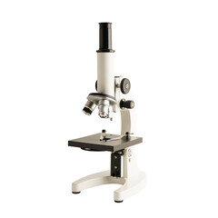 Microscope isolated on white background.