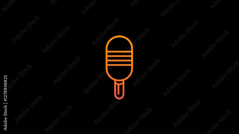 Poster a modern podcast logo with clean lines and a microphone symbol, ideal for branding.