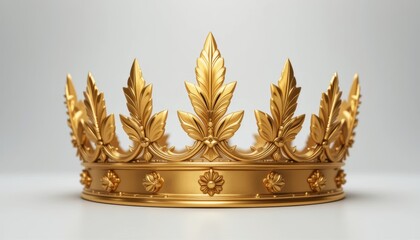 Elegant Golden Crown with Leaf Design Perfect for Royalty Themes and Regal Symbolism in Photography