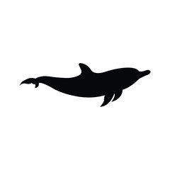 Vector illustration of dolphin animal silhouette