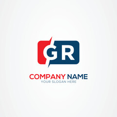 GR or RG Creative Modern Letters Logo Design Element