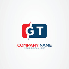 GT or TG Creative Modern Letters Logo Design Element