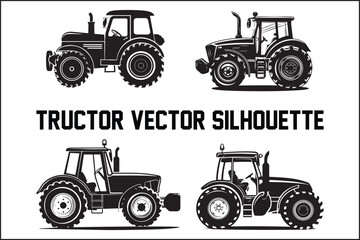 Tractor Silhouette Bundle – High-Quality Vector Illustrations for Farming Designs.