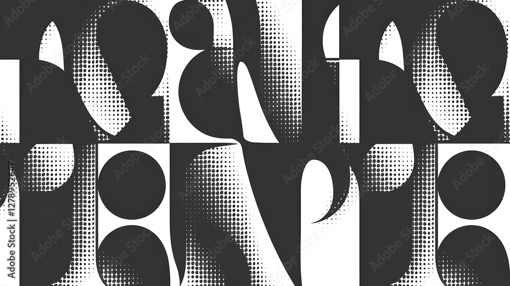 Poster abstract graphic design: a visually compelling and modern graphic design with abstract shapes, bold 