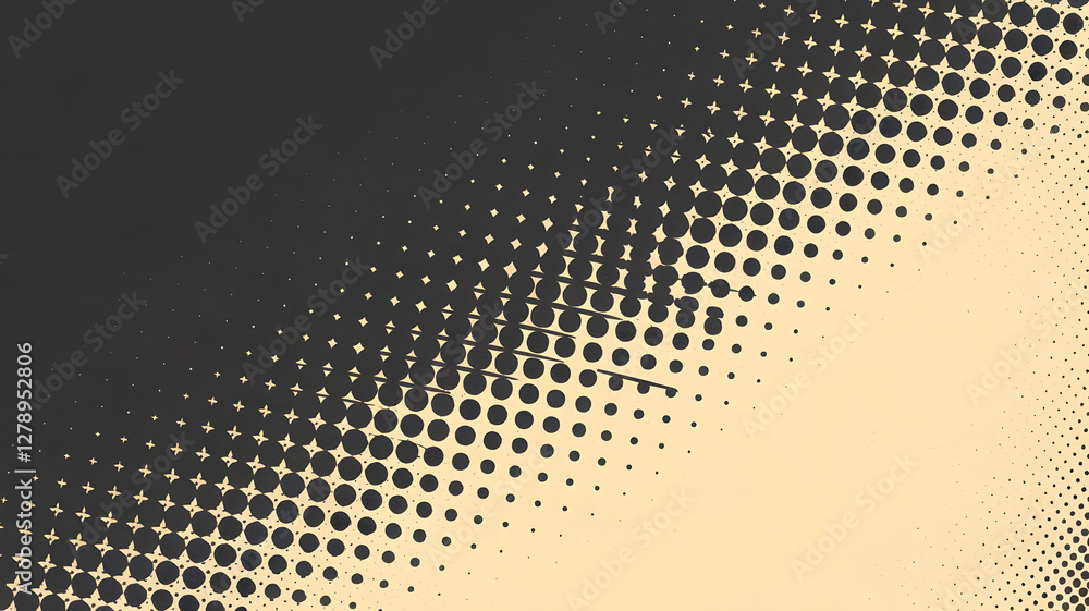 Poster abstract polka dots: an artistic abstract background featuring a gradient transition of polka dots. 