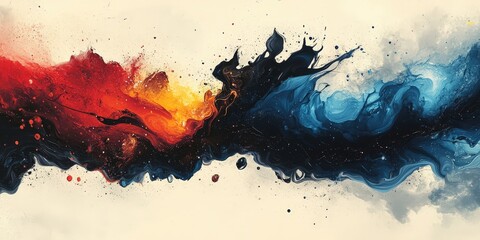 A vivid abstract digital masterpiece with dynamic elements, capturing the universe's essence through vibrant colors and intricate patterns