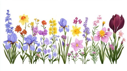 A vibrant collection of colorful flowers showcasing nature's beauty and diversity.