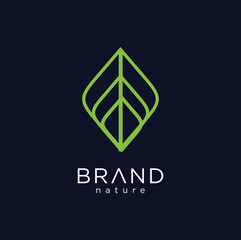 Abstract Leaf Geometry Logo Concept Simple And Modern Shape