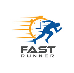 Run Time Icon Logo Design Sport